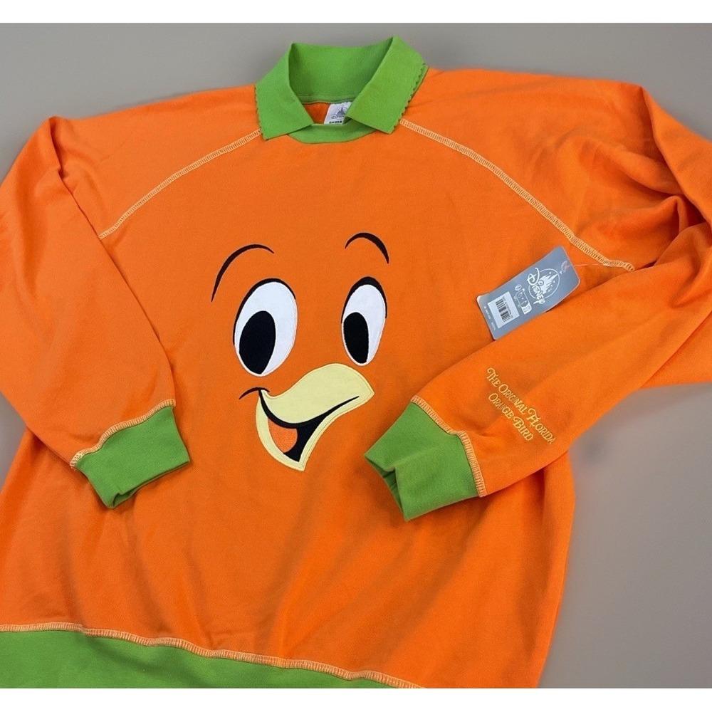 Disney Parks Orange Bird Crewneck Sweater Adult Medium Florida Embroidered NWT